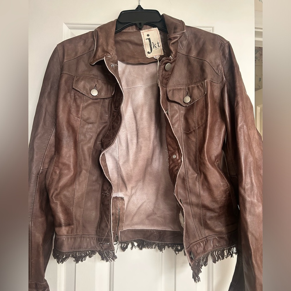 JKT brown leather jacket